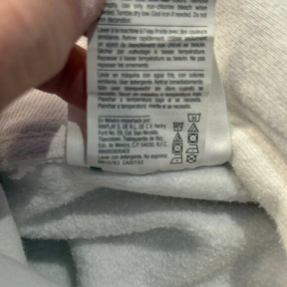 Champion Reverse Weave White Size Large Hoodie with Textured Logo - Picture 6 of 7